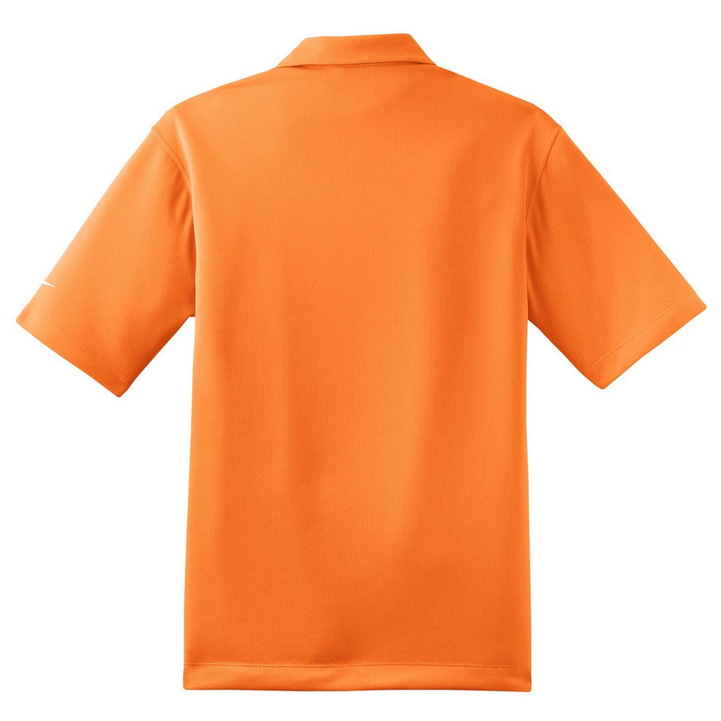 Nike Men's Orange Dri-FIT Pebble Texture Polo