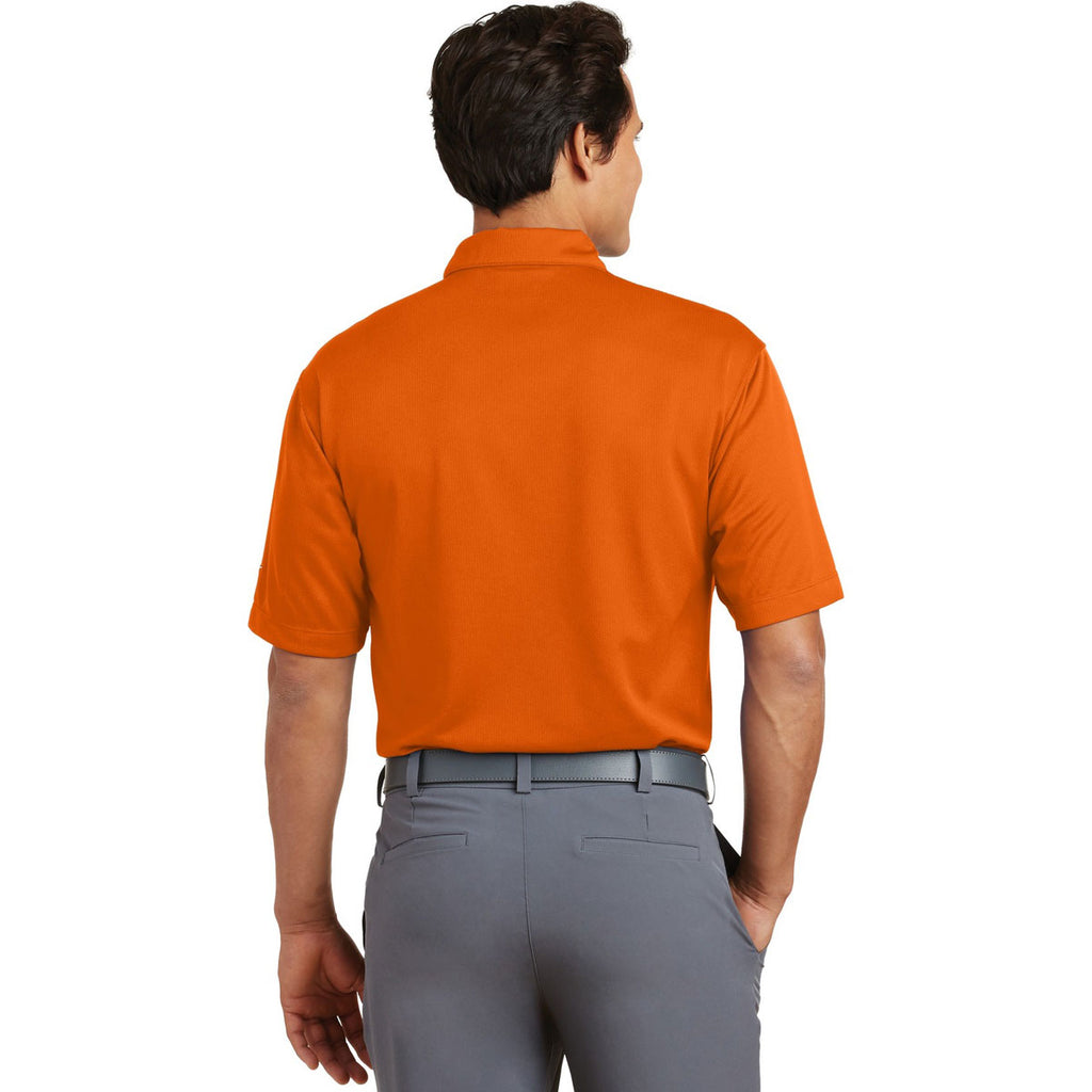 Nike Men's Orange Dri-FIT Pebble Texture Polo