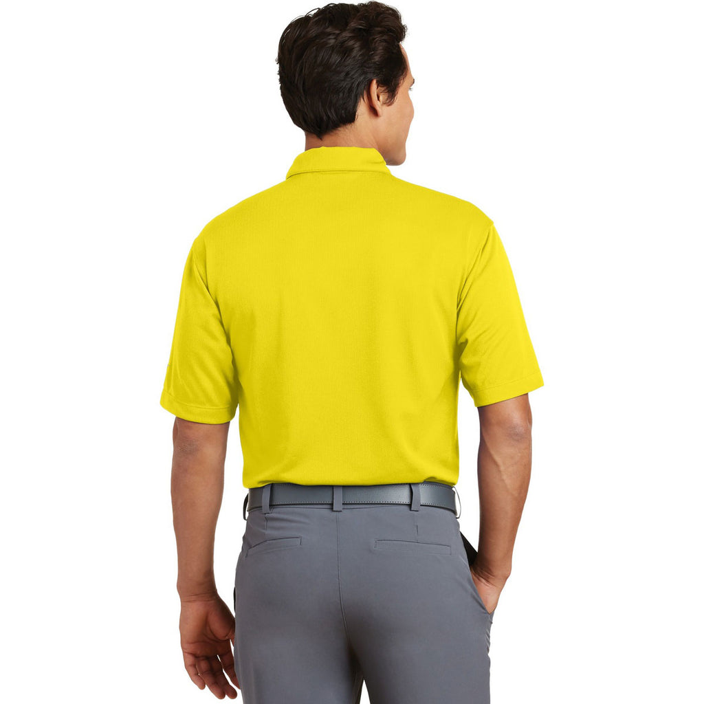 Nike Men's Tour Yellow Dri-FIT Pebble Texture Polo