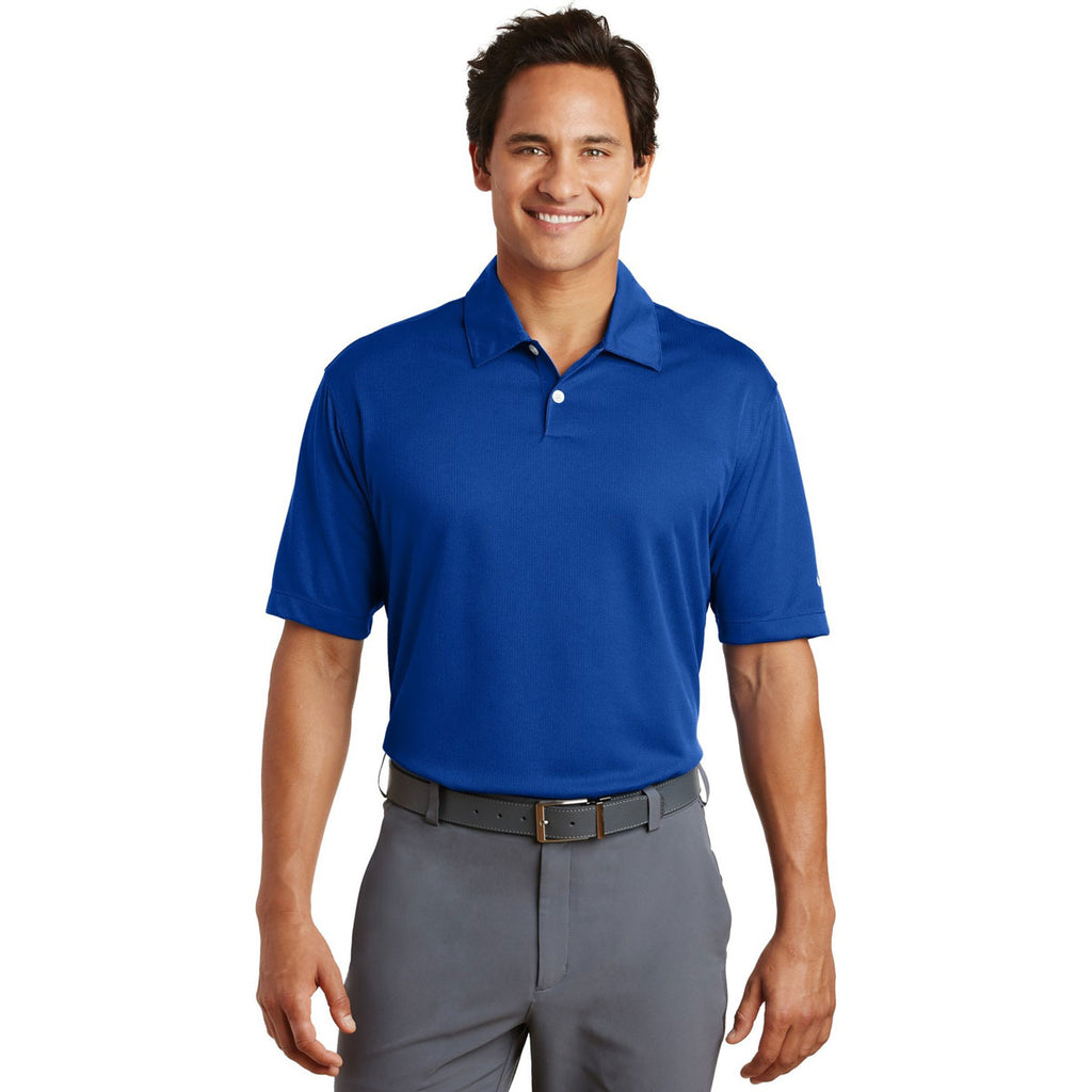 Nike Men's Varsity Royal Dri-FIT Pebble Texture Polo