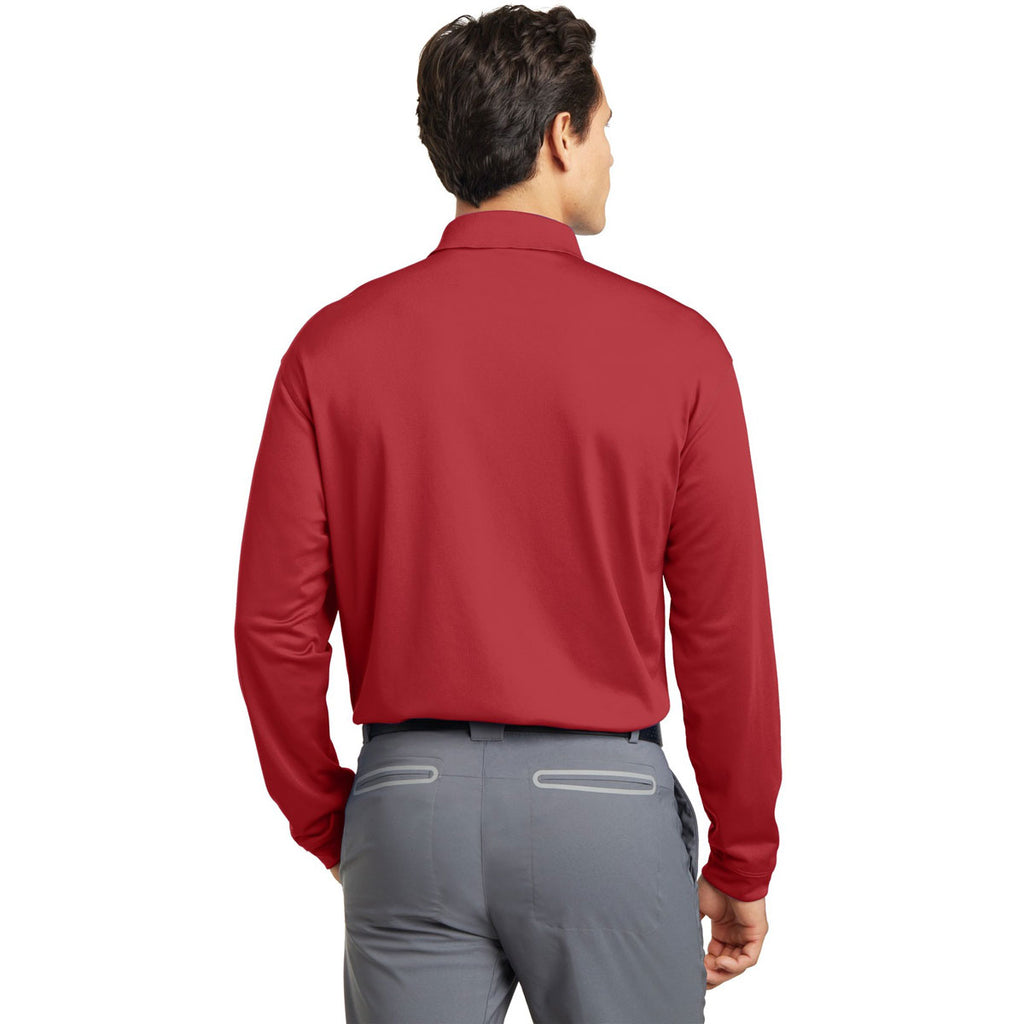 Nike Men's Varsity Red Long Sleeve Dri-FIT Stretch Tech Polo