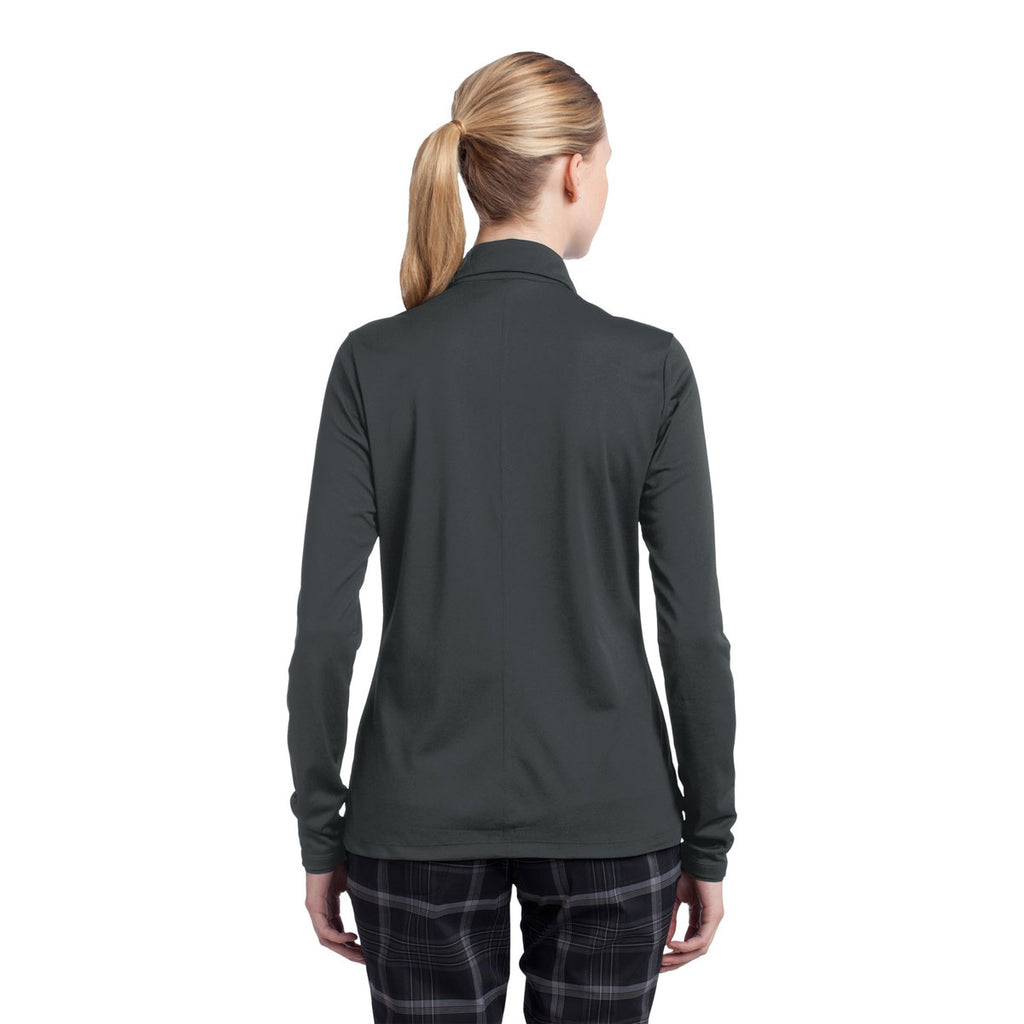 Nike Women's Anthracite Long Sleeve Dri-FIT Stretch Tech Polo