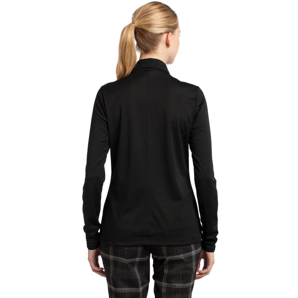 Nike Women's Black Long Sleeve Dri-FIT Stretch Tech Polo