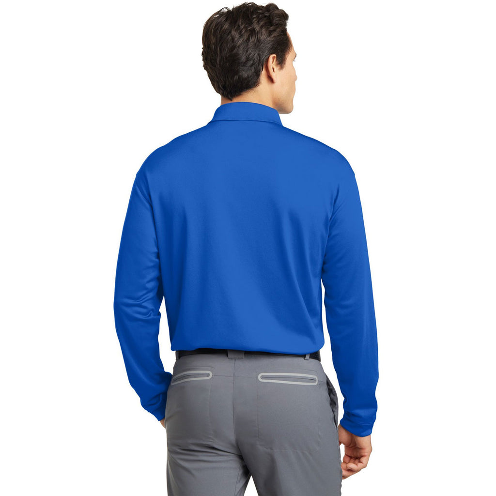 Nike Men's Blue Sapphire Tall Long Sleeve Dri-FIT Stretch Tech Polo