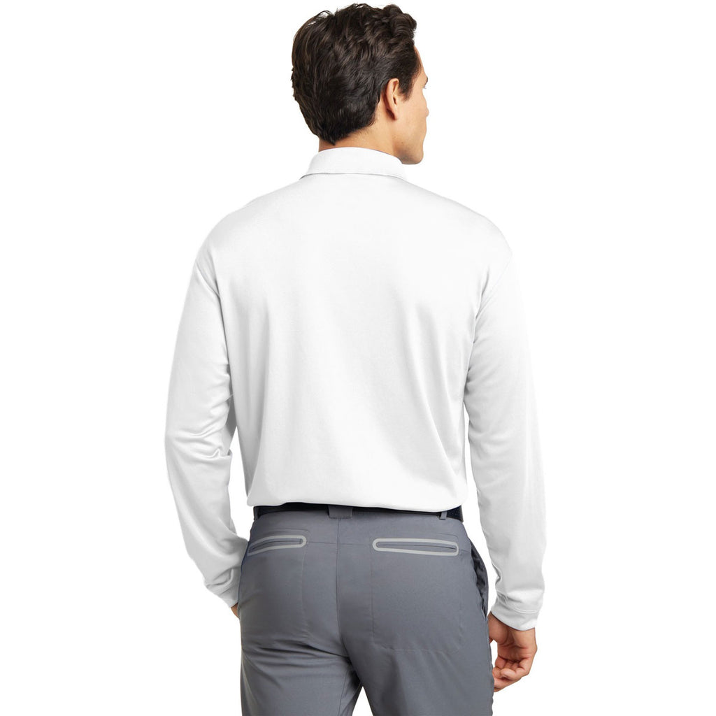 Nike Men's White Tall Long Sleeve Dri-FIT Stretch Tech Polo