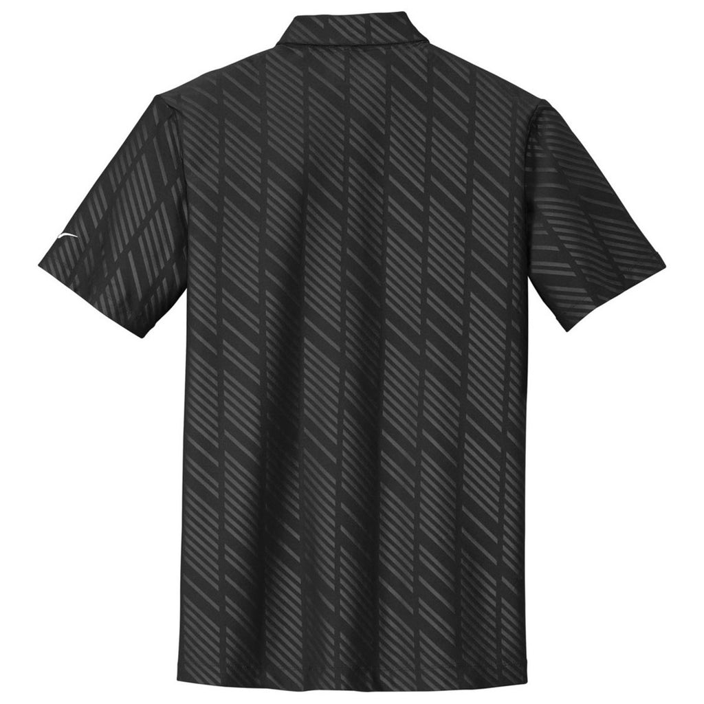 Nike Men's Black Dri-FIT Embossed Polo