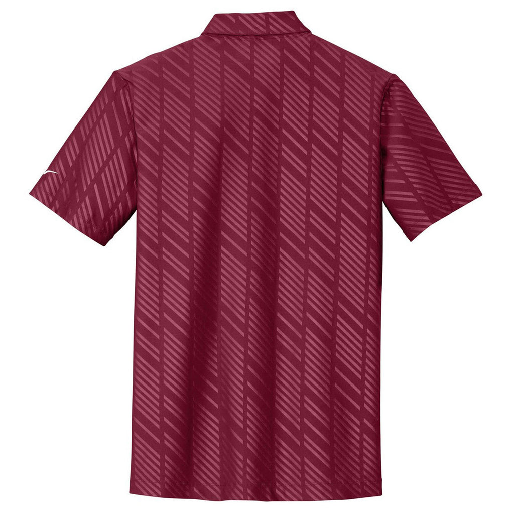 Nike Men's Team Red Dri-FIT Embossed Polo