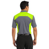 Nike Men's Dark Grey/Volt Dri-FIT Engineered Mesh Polo