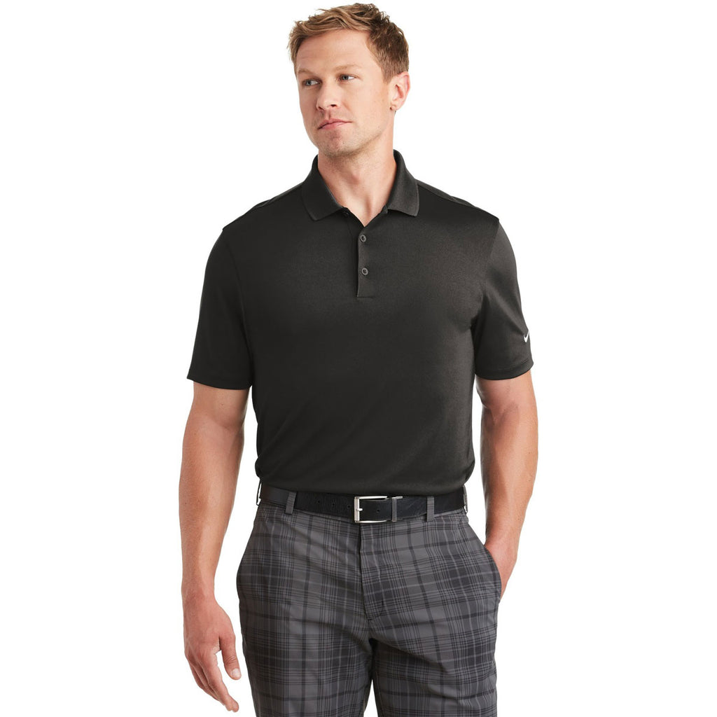 Nike Men's Anthracite Dri-FIT Players Polo with Flat Knit Collar