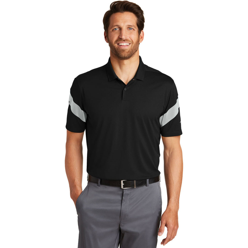 Nike Men's Black/Wolf Grey Dri-FIT Commander Polo