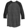 Alternative Men's Eco Black Eco-Jersey 3/4-Sleeve Raglan Henley