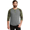 Alternative Men's Eco Grey/Camo Eco-Jersey 3/4-Sleeve Raglan Henley