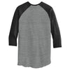 Alternative Men's Eco Grey/Eco Black Eco-Jersey 3/4-Sleeve Raglan Henley