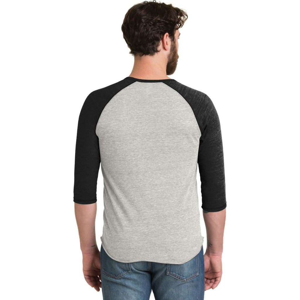 Alternative Men's Eco Oatmeal/Eco Black Eco-Jersey 3/4-Sleeve Raglan Henley