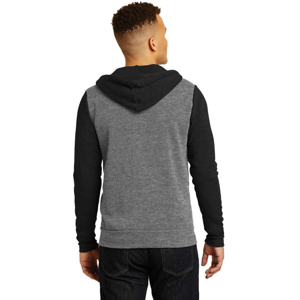 Alternative Men's Eco Grey/Eco True Black Colorblock Rocky Eco-Fleece Zip Hoodie