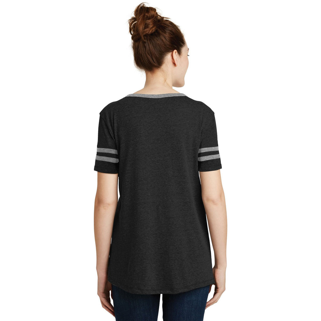 Alternative Women's Black/Smoke Varsity Vintage 50/50 Tee