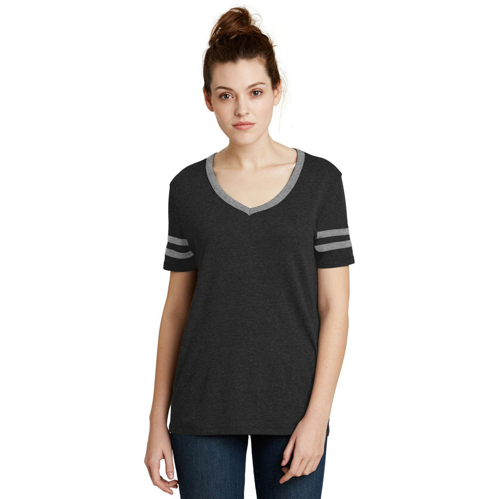 Alternative Women's Black/Smoke Varsity Vintage 50/50 Tee