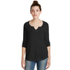 Alternative Women's Black Outfield 3/4-Sleeve Vintage 50/50 Tee