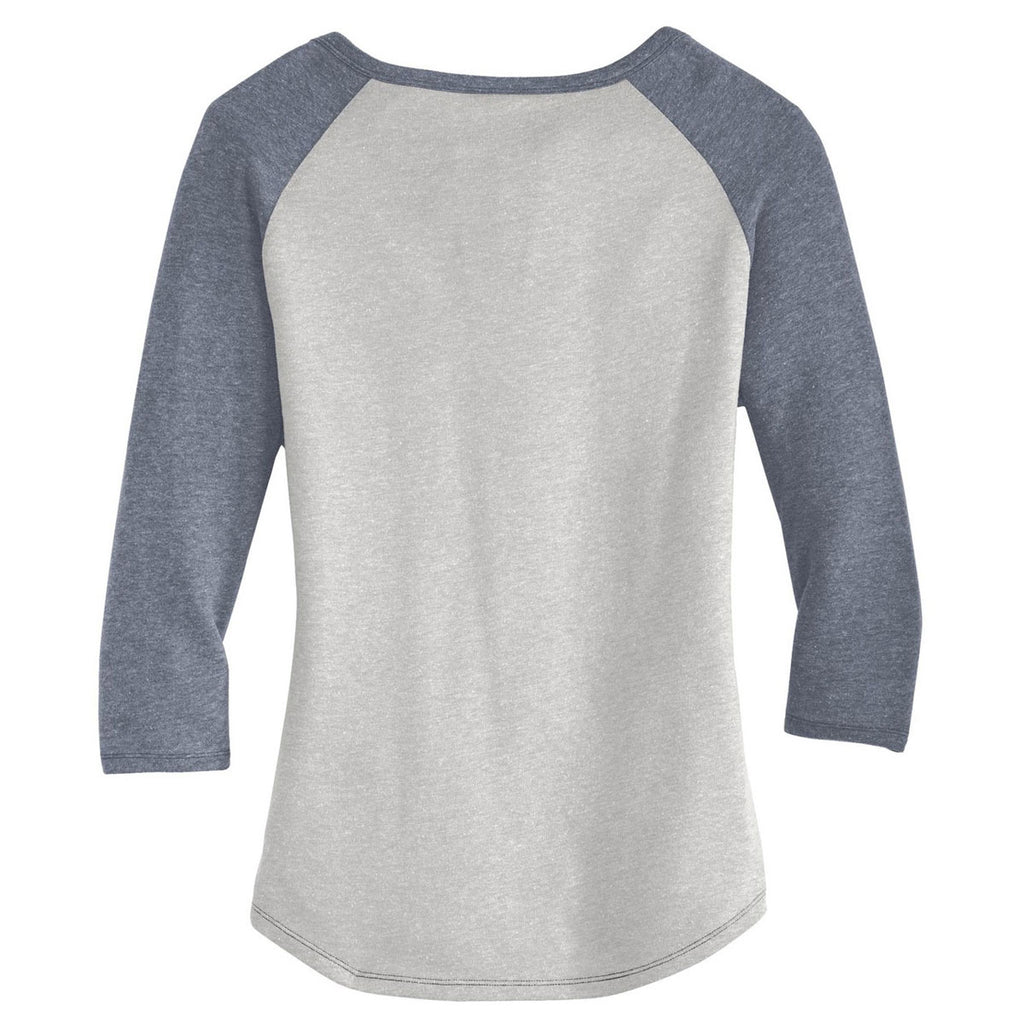 Alternative Women's Silver/Vintage Navy Outfield 3/4-Sleeve Vintage 50/50 Tee