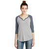 Alternative Women's Silver/Vintage Navy Outfield 3/4-Sleeve Vintage 50/50 Tee