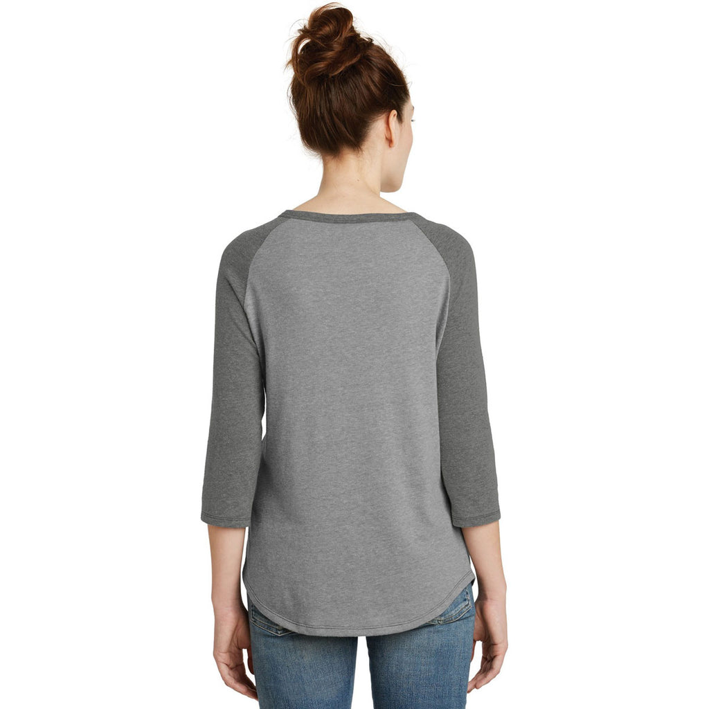 Alternative Women's Smoke/Vintage Coal Outfield 3/4-Sleeve Vintage 50/50 Tee