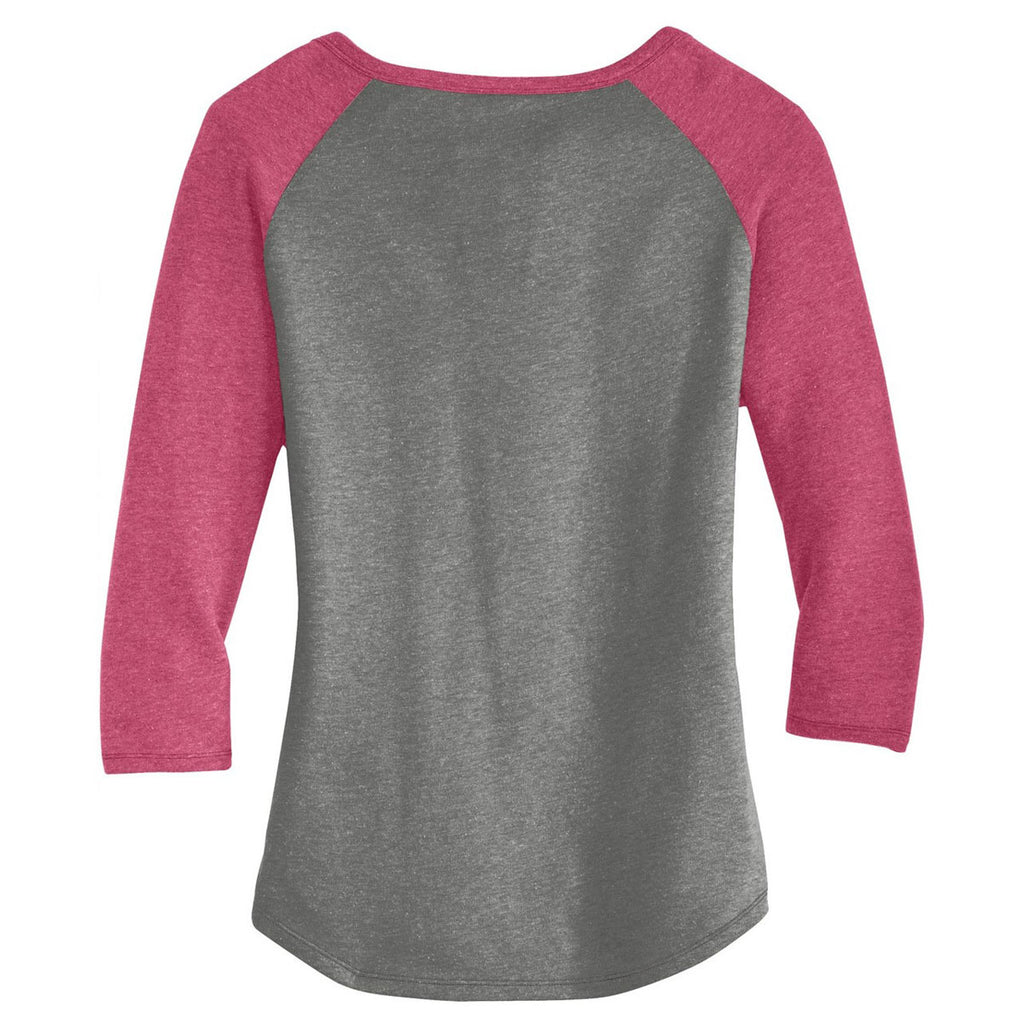 Alternative Women's Vintage Coal/Vintage Pink Outfield 3/4-Sleeve Vintage 50/50 Tee