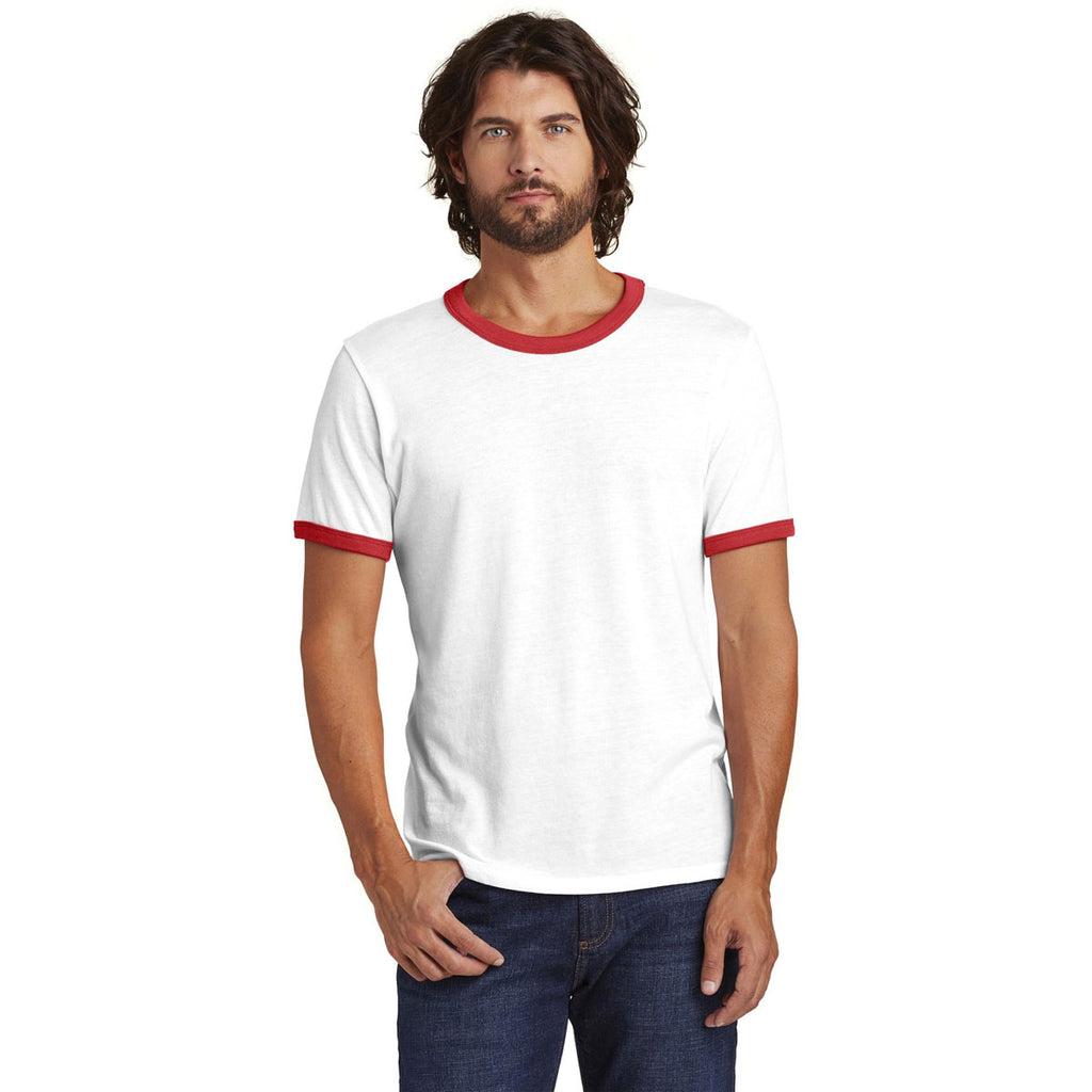 Alternative Men's White/Red The Keeper Vintage 50/50 Ringer Tee