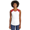 Alternative Women's White/Red Team Player Vintage 50/50 Tee