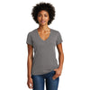 Alternative Women's Elephant Grey Weathered Slub So-Low V-Neck Tee