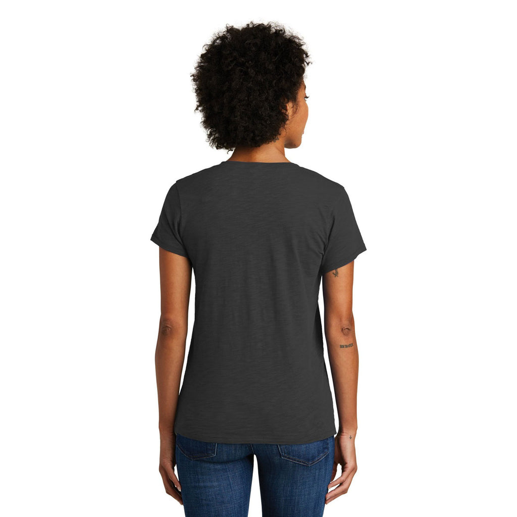 Alternative Women's Washed Black Weathered Slub So-Low V-Neck Tee