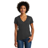 Alternative Women's Washed Black Weathered Slub So-Low V-Neck Tee