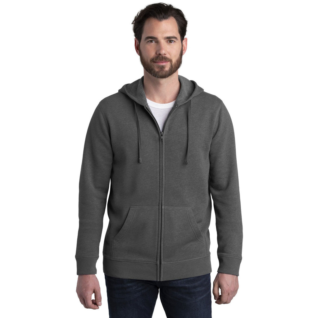 Alternative Men's Heather Deep Charcoal Indy Blended Fleece Zip Hoodie