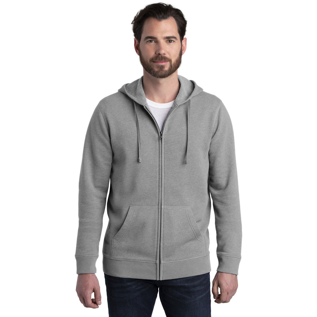 Alternative Men's Heather Grey Indy Blended Fleece Zip Hoodie