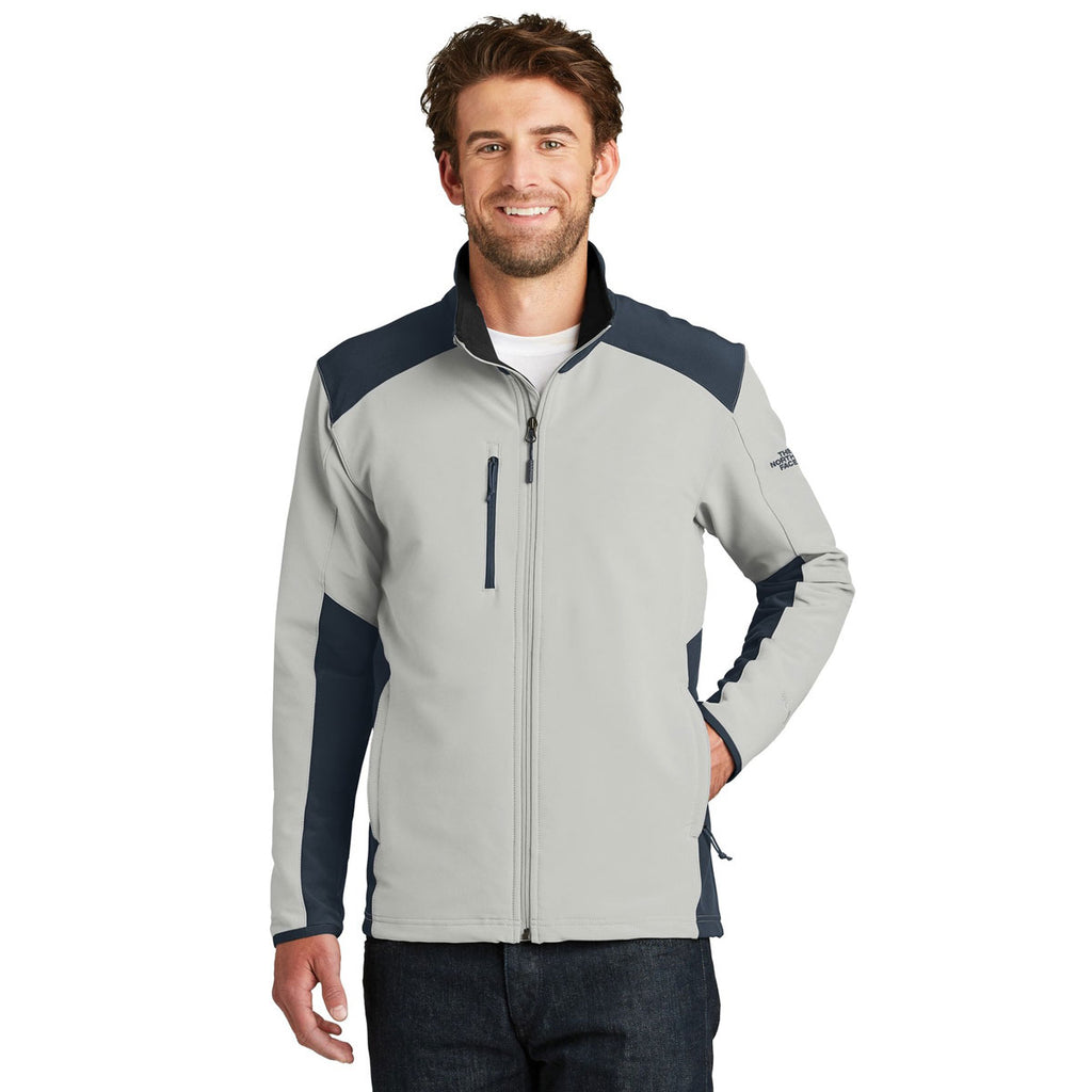 The North Face Men's Mid Grey/ Urban Navy Tech Stretch Soft Shell Jacket