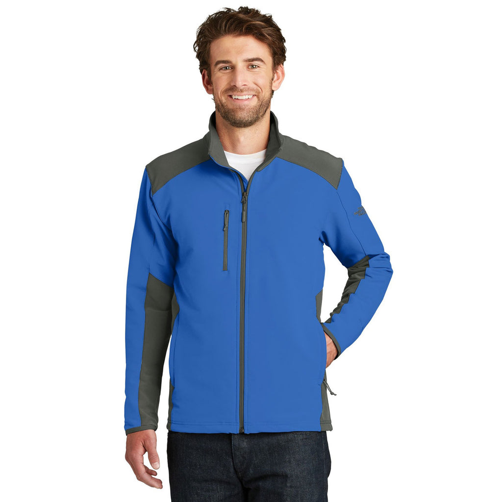 The North Face Men's Monster Blue/ Asphalt Grey Tech Stretch Soft Shell Jacket