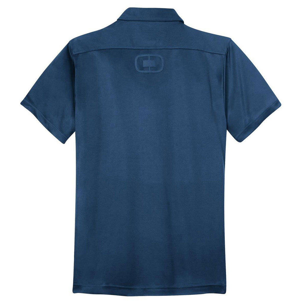 OGIO Men's Blue Indigo Hybrid Polo