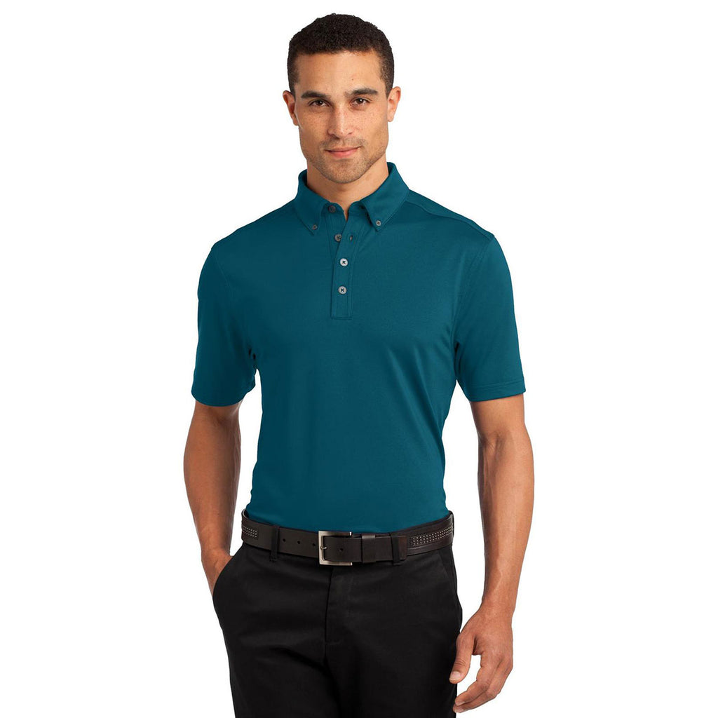 OGIO Men's Teal Throttle Gauge Polo