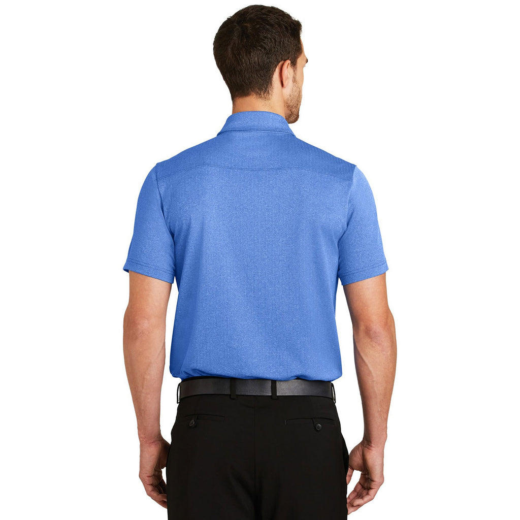 OGIO Men's Electric Blue Herringbone Express Polo