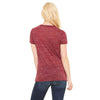Bella + Canvas Women's Maroon Marble Jersey Short-Sleeve Deep V-Neck T-Shirt