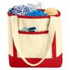 Port Authority Natural/Red Medium Cotton Canvas Boat Tote