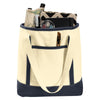 Port Authority Natural/Navy Large Cotton Canvas Boat Tote