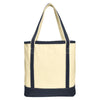 Port Authority Natural/Navy Large Cotton Canvas Boat Tote