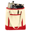 Port Authority Natural/Red Large Cotton Canvas Boat Tote