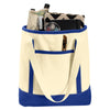 Port Authority Natural/True Royal Large Cotton Canvas Boat Tote