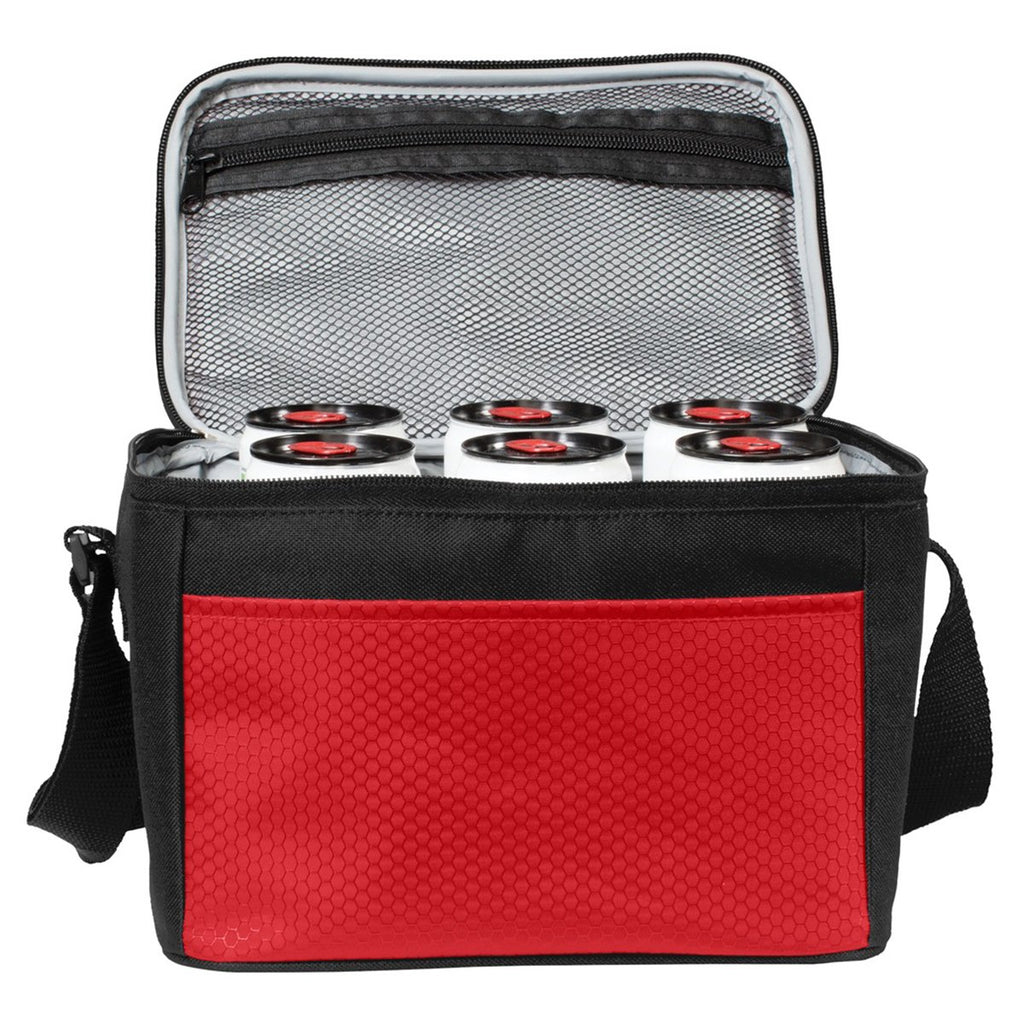 Port Authority Red/Black 6-Can Cube Cooler