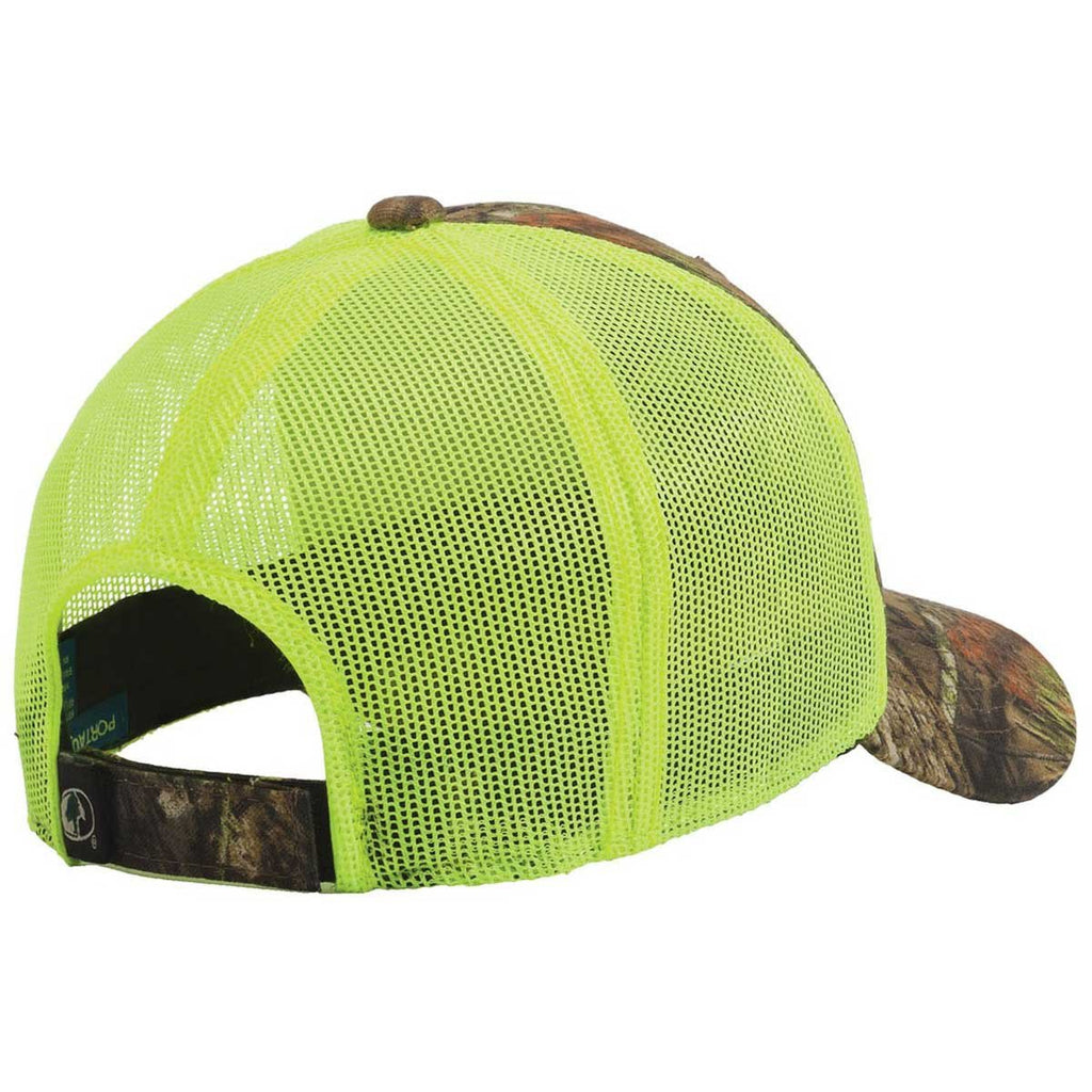 Port Authority Mossy Oak Break Up Country/Neon Yellow Structured Camouflage Mesh Back Cap