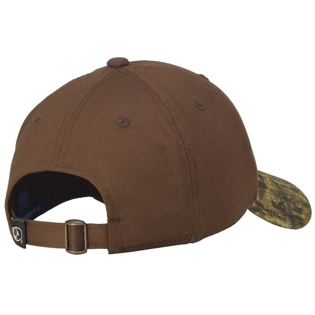 Port Authority Brown/Mossy Oak New Break Up Twill Cap with Camouflage Brim