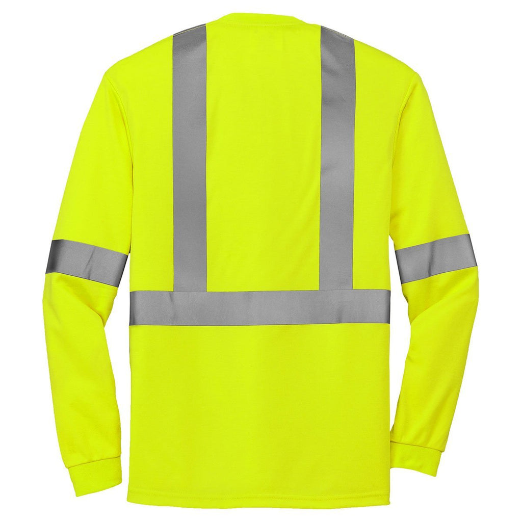 CornerStone Men's Safety Yellow/Reflective ANSI 107 Class 2 Long Sleeve Safety T-Shirt