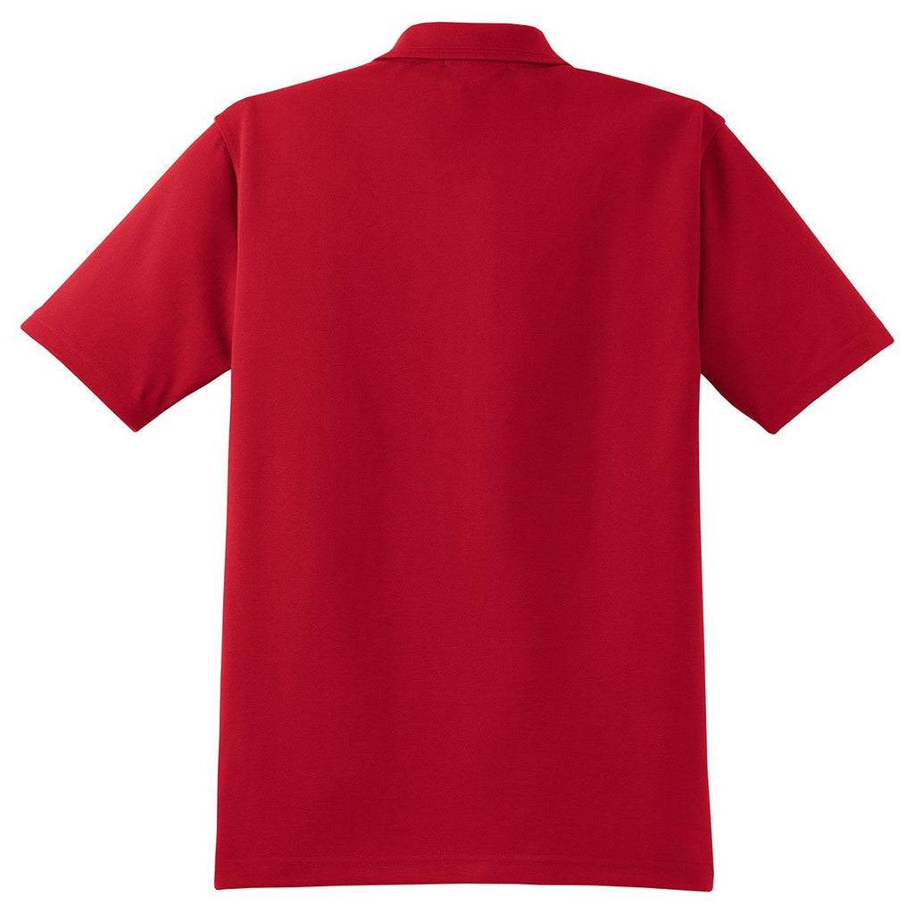 CornerStone Men's Red Industrial Pique Polo