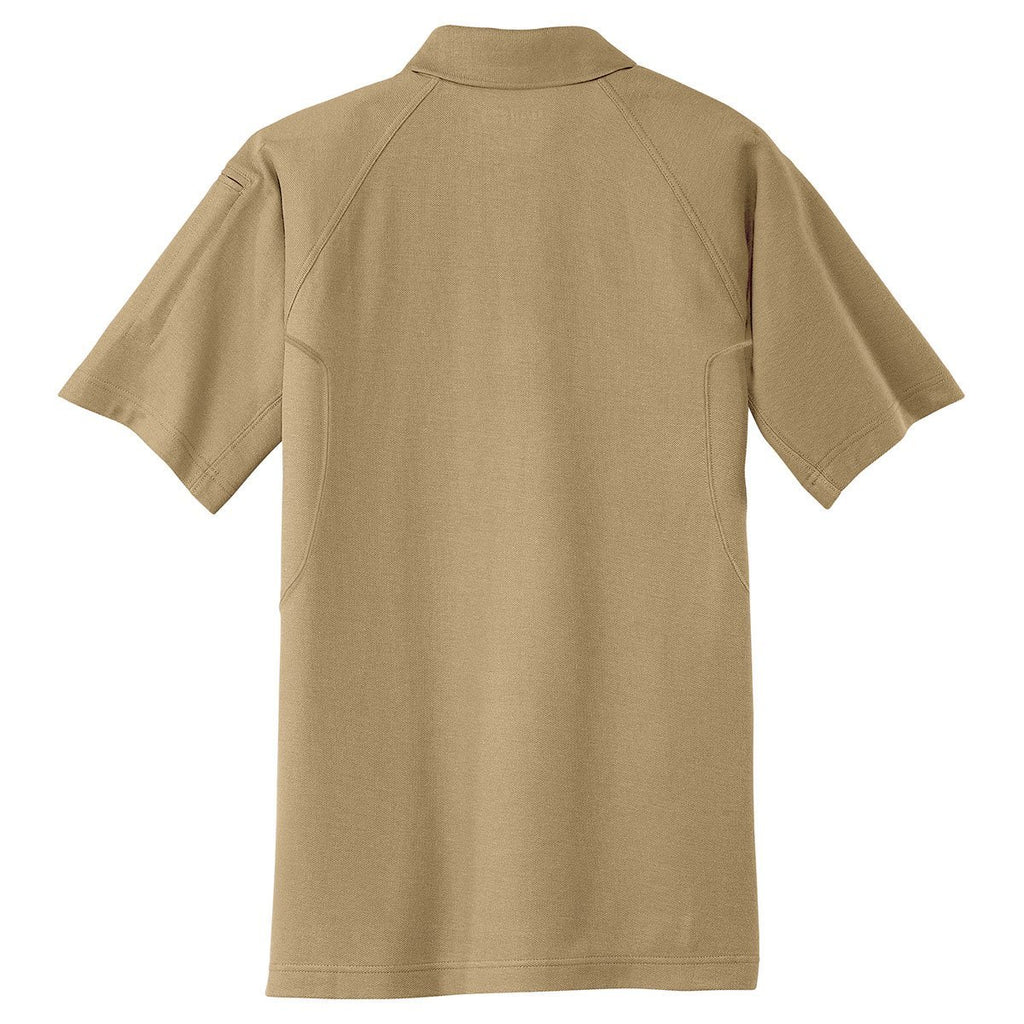 CornerStone Men's Tan EZ Cotton Tactical Polo